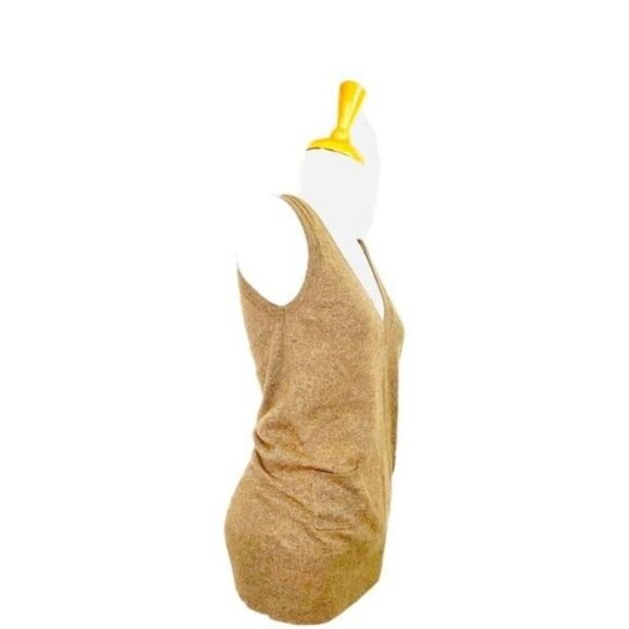 BCBGMAXAZRIA Brown Sleeveless Angora Wool Blend V-Neck Sweater Tunic Top Y2K Sty - Picture 10 of 10